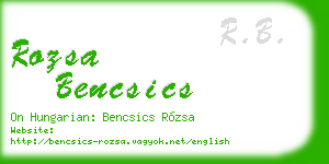 rozsa bencsics business card