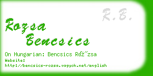 rozsa bencsics business card